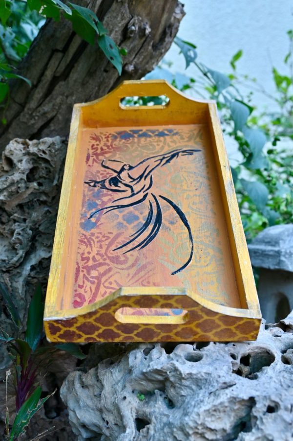 Elegant Sufi Wooden Tray - Image 2