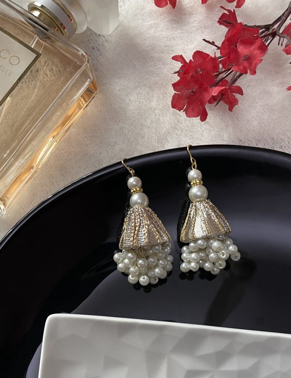 Golden Mirage Gotta & Pearl Jhumkas - Image 2