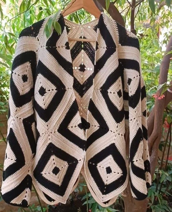 Granny Square Geometric Style Cardigan