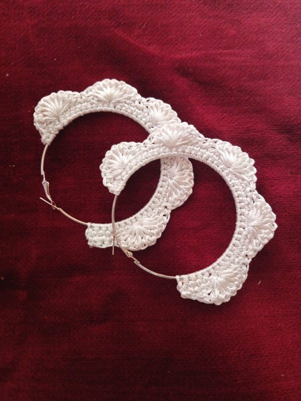 Crochet Scalloped Ear Hoops