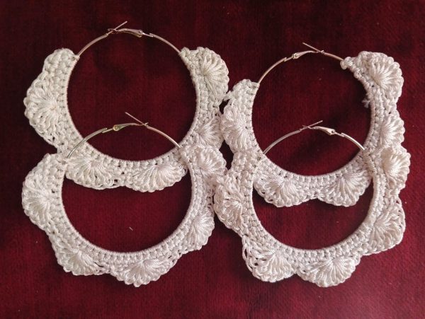 Crochet Scalloped Ear Hoops - Image 3