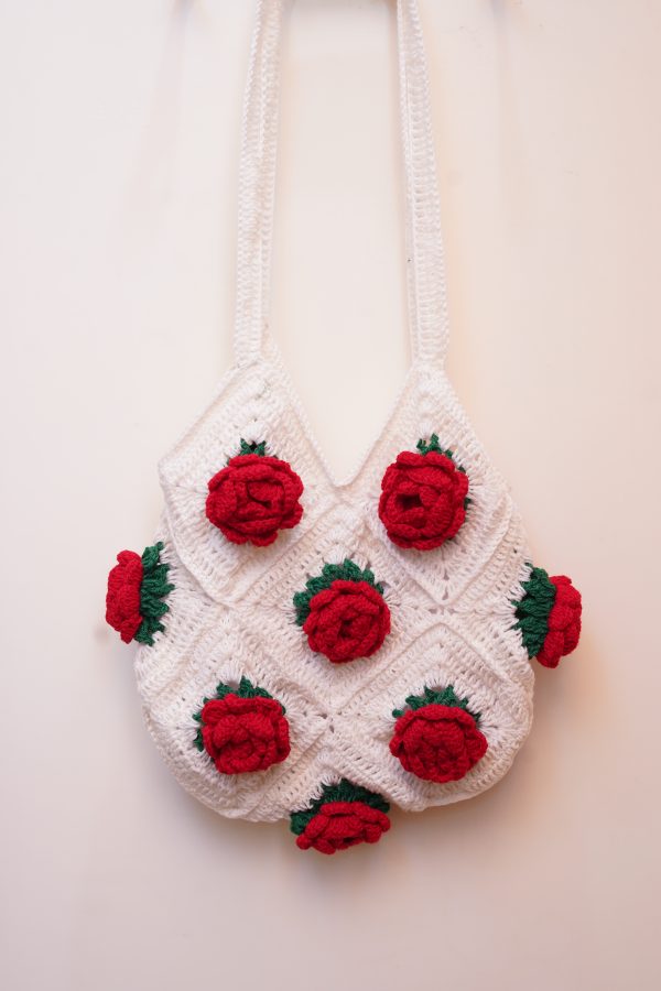 Granny Square 3D Floral Tote Bag