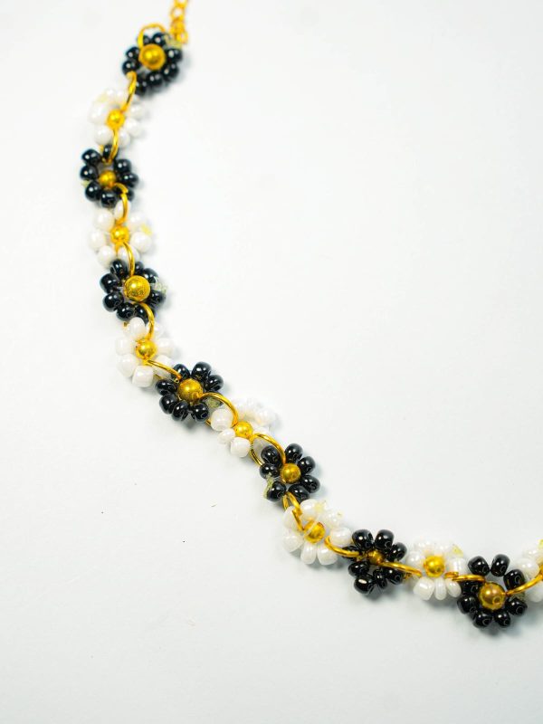 Black & White Flower Necklace - Image 2