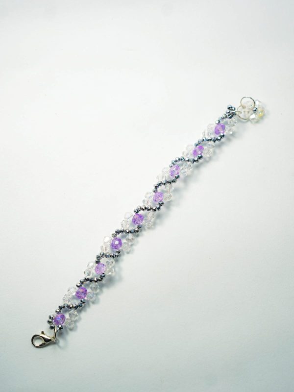 Purple and White Crystal Bracelet.